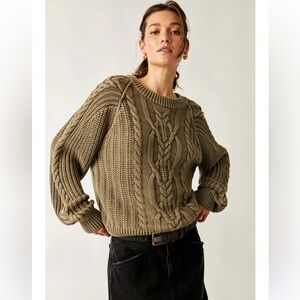 Free People Cable Knit Sweater